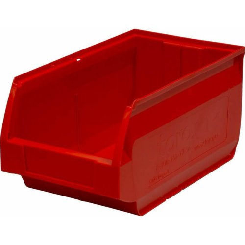 Пластиковый лоток для склада Napoli, красный, сплошной (400х230х200)