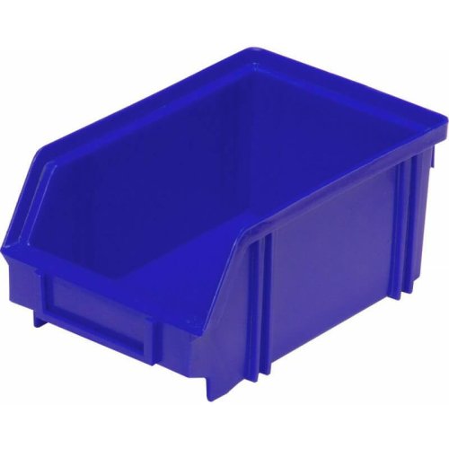 Пластиковый лоток для склада синий, сплошной (170х105х75)