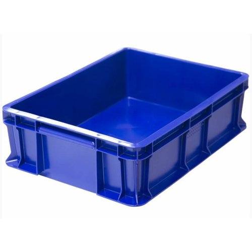 Пластиковый контейнер для хранения универсальный сплошной, 400х300х120 (Синий)