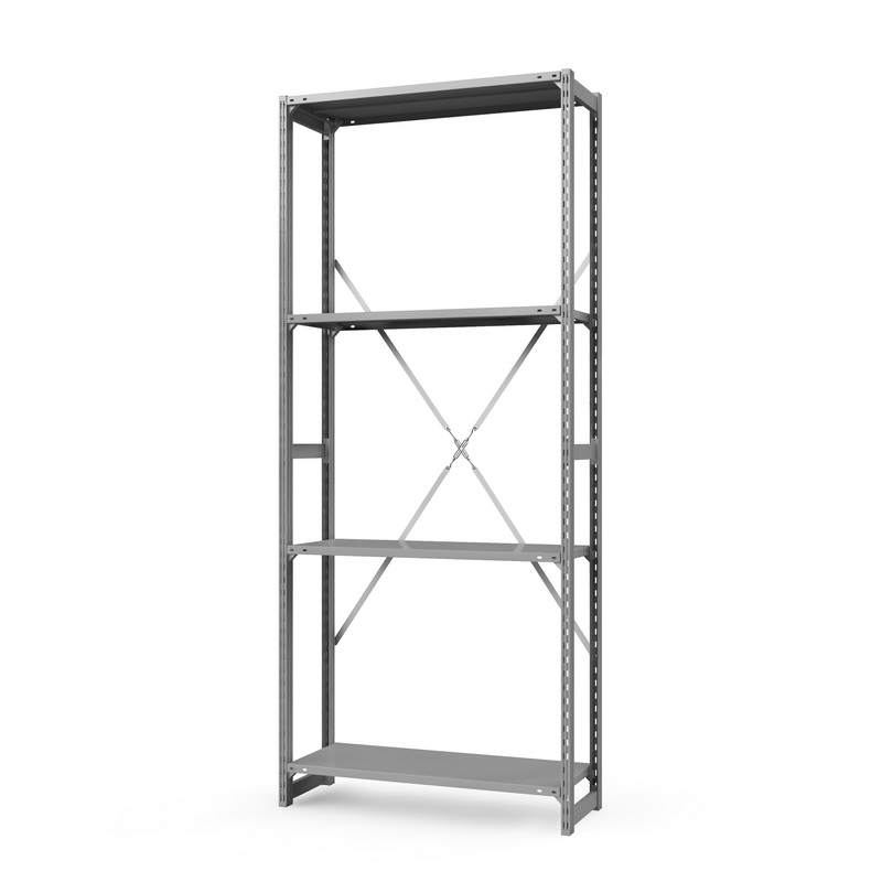 Стеллаж металлический ГТС Универсал, 2500x1200x400 мм. Полки: метал. перф 4 шт. (ТСУ 25120341)