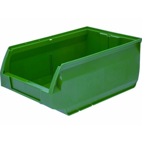 Пластиковый лоток для склада Milano, зеленый, сплошной (350х230х150)