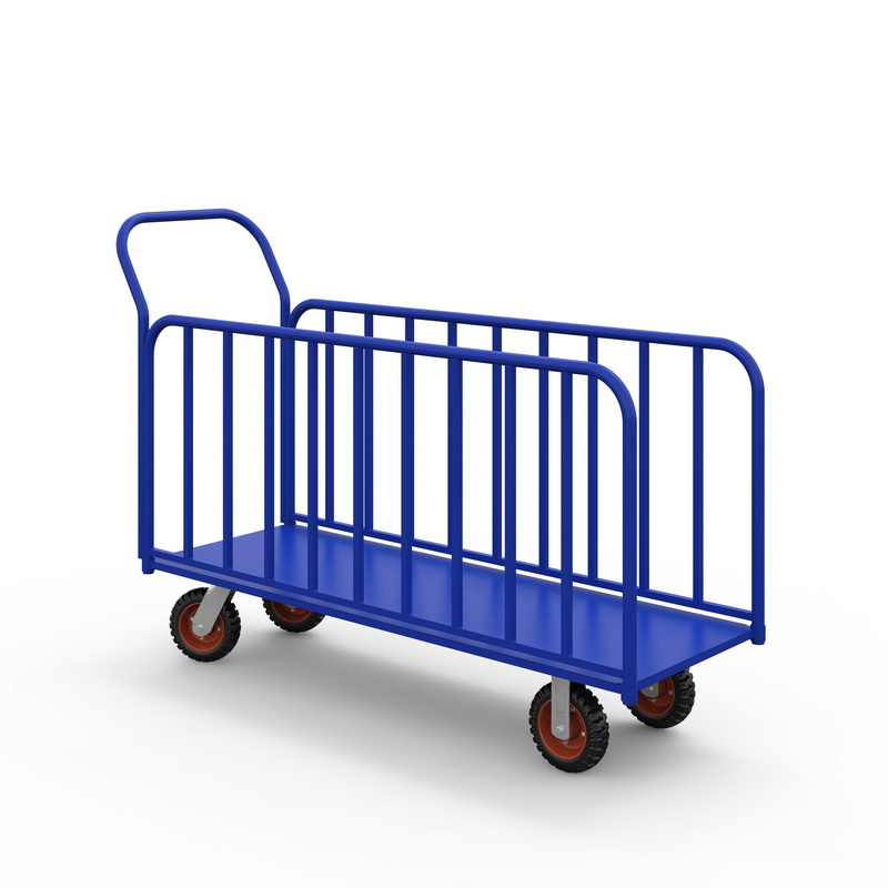 Тележка для перевозки длинномерных грузов ДЛ (г/п 700 кг, 1300x450 мм, колеса литая протекторная резина 200 мм)