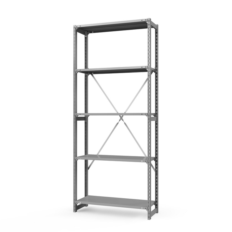 Стеллаж металлический ГТС Универсал, 2500x700x800 мм. Полки: метал. усил. 4 шт. (ТСУ 25070842)