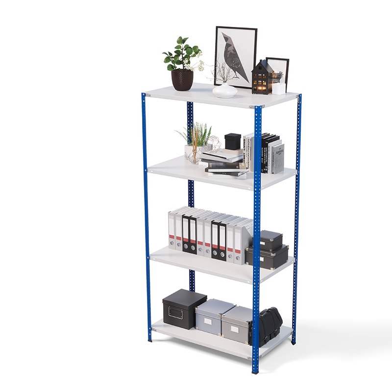 Стеллаж металлический ТС Лайт, синие стойки, 2200x1000x500 мм. Полки: 4 шт. металл (ТС 220100504с)