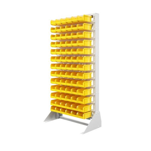 Стеллаж с пластиковыми ящиками односторонний 735х1500 A1-13-00-00  (желтый)