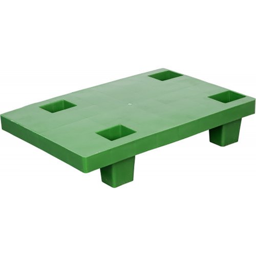 Поддон пластиковый TR 400-1 (250/250кг, 600x400x130, сплошной на ножках, окрашенный, зеленый)
