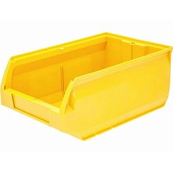 Пластиковый лоток для склада Milano, желтый, сплошной (350х230х150)