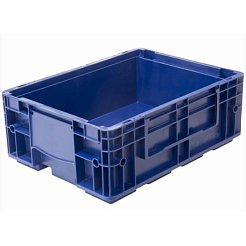 Пластиковый контейнер 4315 R-KLT синий, сплошной, 396х297х148