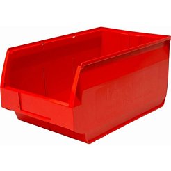Пластиковый лоток для склада Venezia, красный, сплошной (500х310х250)