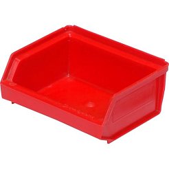 Пластиковый лоток для склада красный, сплошной (96х105х45)