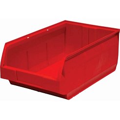Пластиковый лоток для склада Palermo, красный, сплошной (500х310х200)